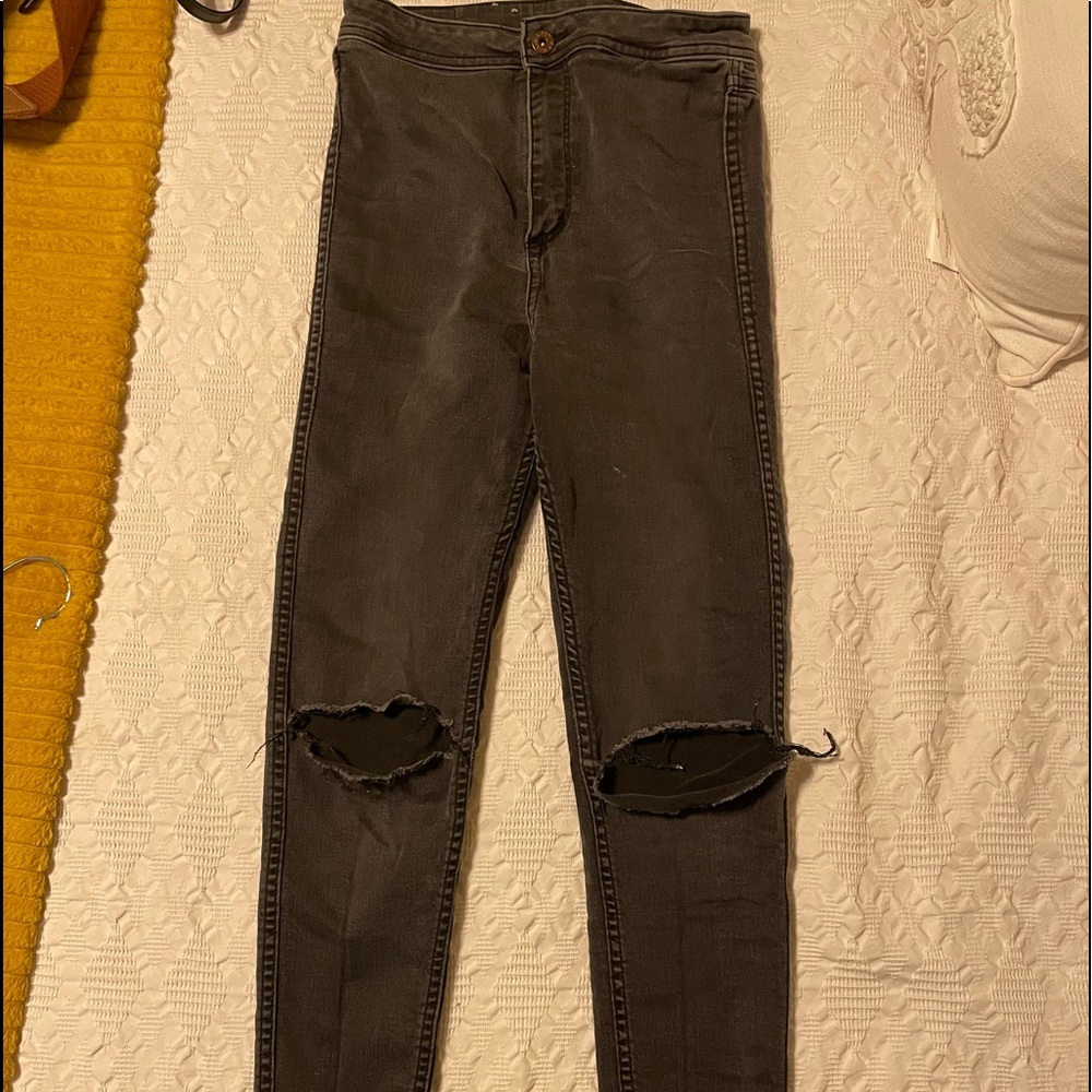 H&m Black Ripped High Waisted Skinny Jeans